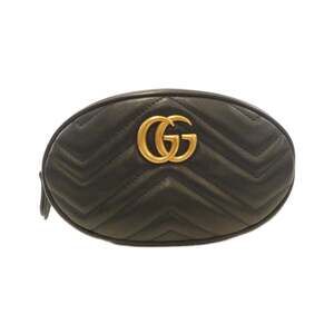 GUCCI Authentic Black GG Marmont Fanny Pack